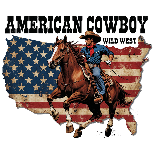 American Cowboy USA DTF (direct-to-film) Transfer