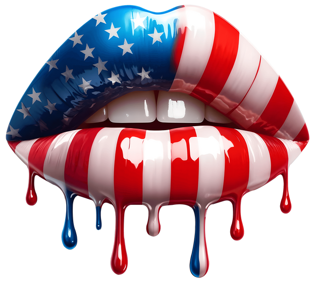American Lips Dripping DTF (direct-to-film) Transfer