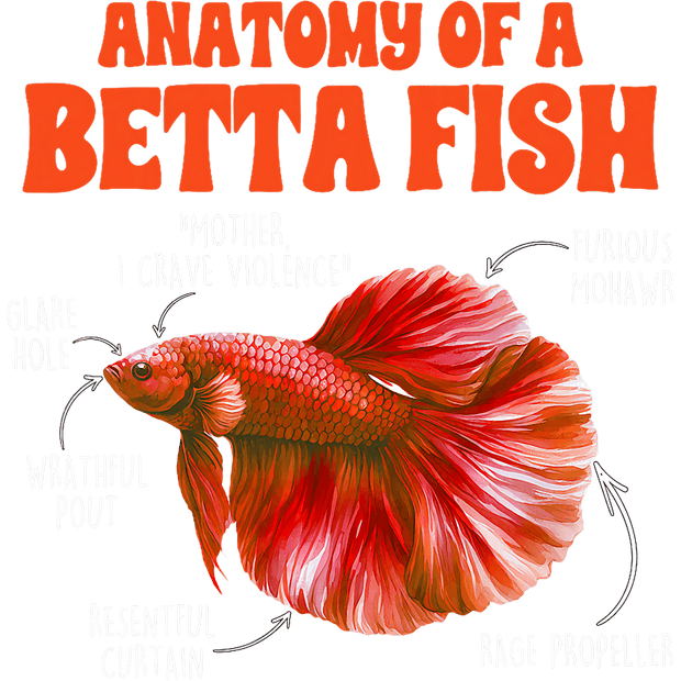 Anatomy of a Betta Fish DTF (direct-to-film) Transfer