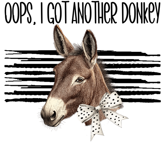 Another Donkey in Bow DTF (direct-to-film) Transfer