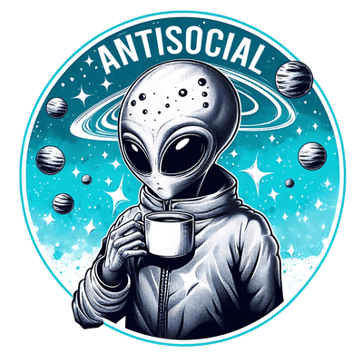 Antisocial Alien DTF (direct-to-film) Transfer