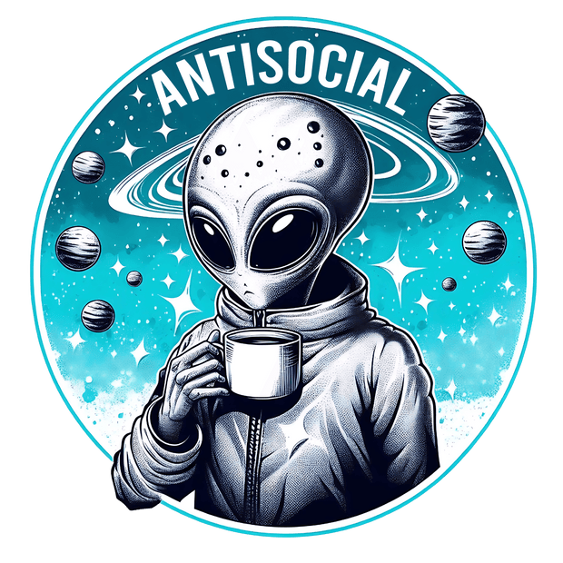 Antisocial Alien DTF (direct-to-film) Transfer
