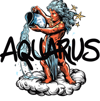 Aquarius Standing on a Cloud DTF (direct-to-film) Transfer