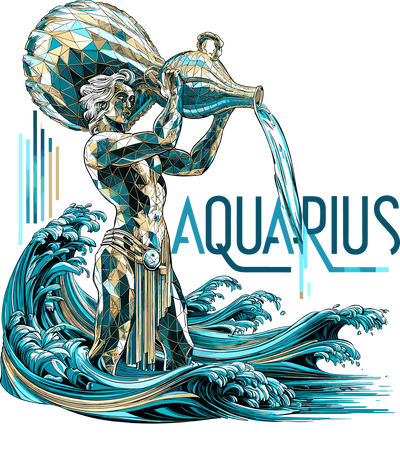 Aquarius Water Wave DTF (direct-to-film) Transfer
