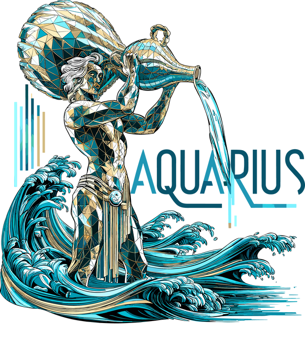 Aquarius Water Wave DTF (direct-to-film) Transfer