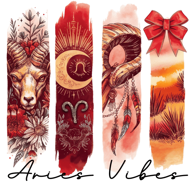 Aries Vibes 4 Brush Strokes DTF (direct-to-film) Transfer