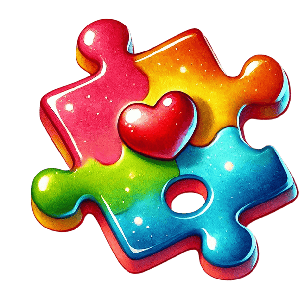 Autism Puzzle Piece With Heart in the Middle DTF (direct to film) Transfer