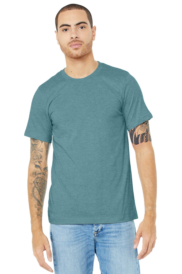 BELLA+CANVAS  ®  Unisex Heather CVC Short Sleeve Tee. BC3001CVC - Heather Blue Lagoon