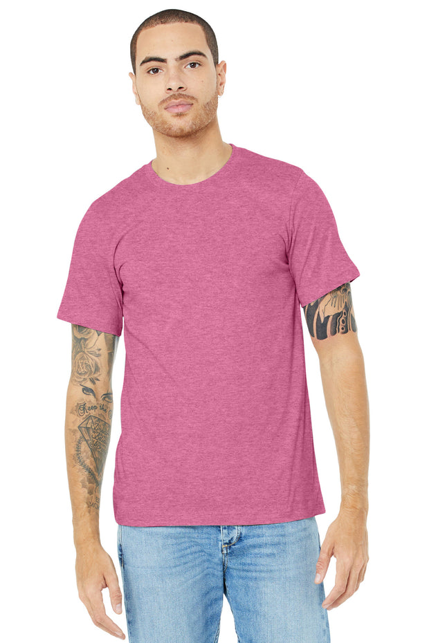 BELLA+CANVAS  ®  Unisex Heather CVC Short Sleeve Tee. BC3001CVC - Heather Charity Pink