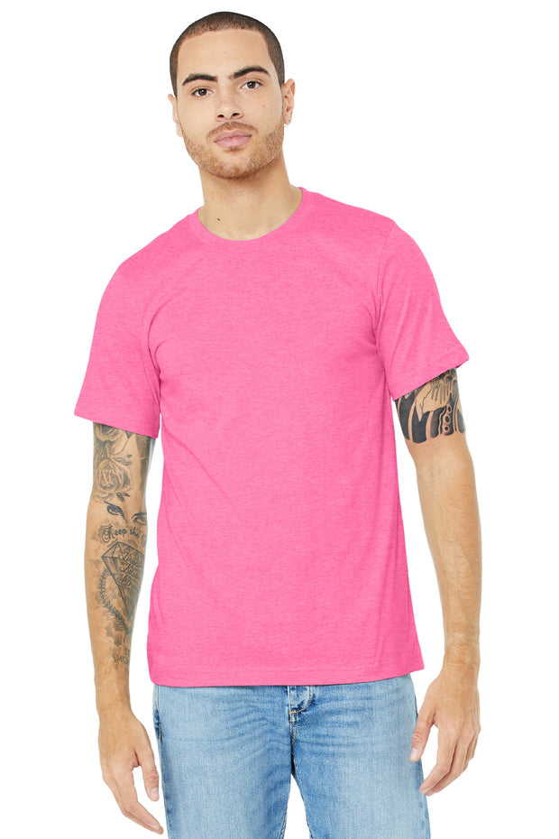 BELLA+CANVAS  ®  Unisex Heather CVC Short Sleeve Tee. BC3001CVC - Neon Pink