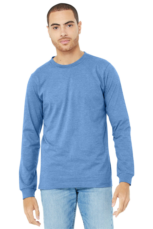 BELLA+CANVAS ®  Unisex Heather CVC Long Sleeve Tee BC3501CVC - Heather Carolina Blue
