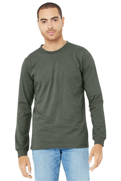 BELLA+CANVAS ®  Unisex Heather CVC Long Sleeve Tee BC3501CVC - Heather Military Green
