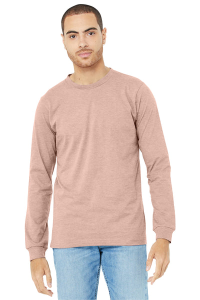 BELLA+CANVAS ®  Unisex Heather CVC Long Sleeve Tee BC3501CVC - Heather Peach
