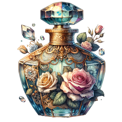 BLUE PERFUME BOTTLE DTF (direct-to-film) Transfer