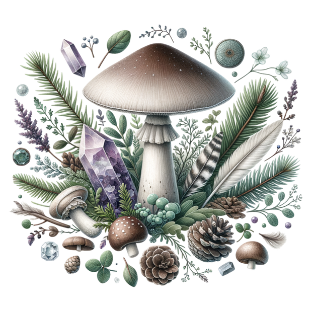 BROWN MUSHROOM CLIPART DTF (direct-to-film) Transfer