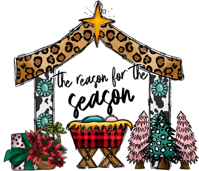 Baby Jesus with Trees & Gift DTF (direct-to-film) Transfer