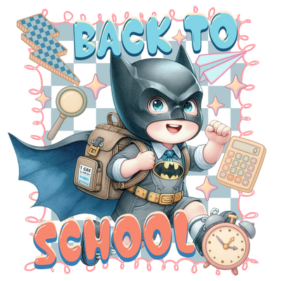 Back to School Bat Boy Running DTF (direct-to-film) Transfer