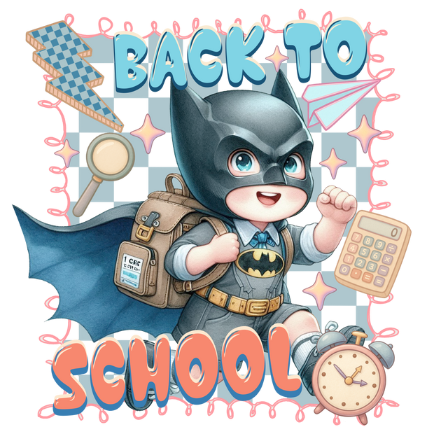 Back to School Bat Boy Running DTF (direct-to-film) Transfer