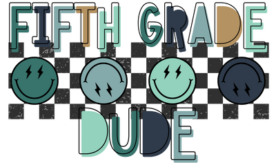 Back to School Fifth Grade Dude DTF (direct-to-film) Transfer