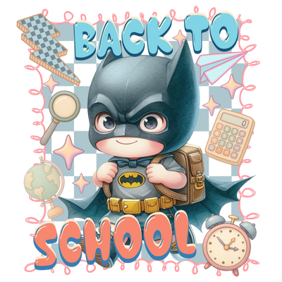 Back to School Little Bat Man DTF (direct-to-film) Transfer