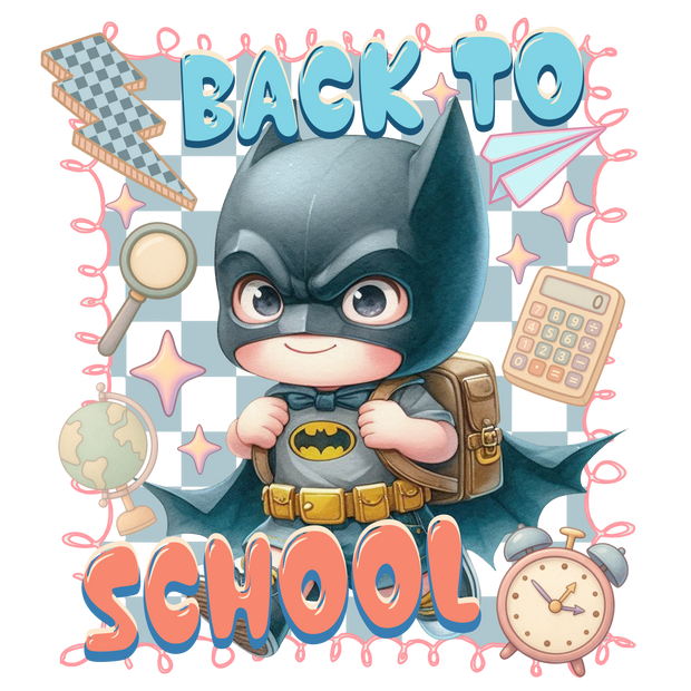 Back to School Little Bat Man DTF (direct-to-film) Transfer