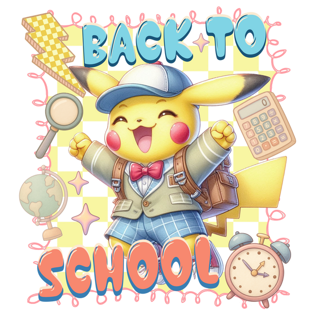 Back to School Plaid Blue Shorts DTF (direct-to-film) Transfer
