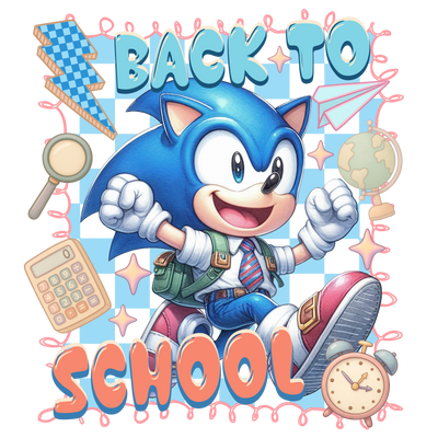 Back to School Running Sonic DTF (direct-to-film) Transfer