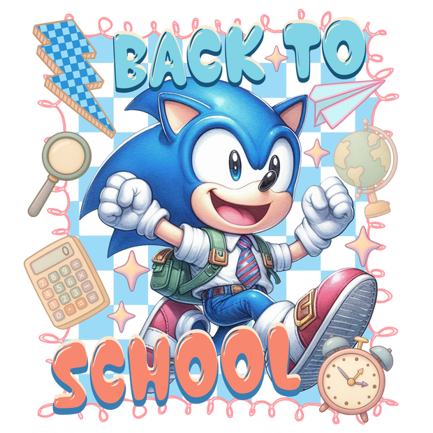 Back to School Running Sonic DTF (direct-to-film) Transfer