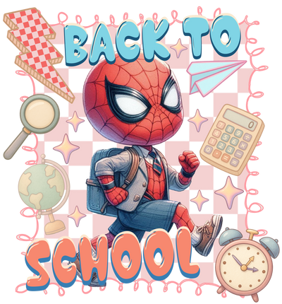 Back to School Spider Boy Walking DTF (direct-to-film) Transfer
