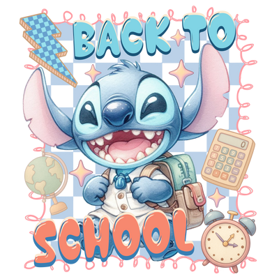 Back to School Stitch with Calculator DTF (direct-to-film) Transfer
