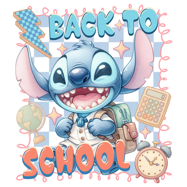 Back to School Stitch with Calculator DTF (direct-to-film) Transfer