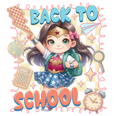 Back to School Wonder Girl DTF (direct-to-film) Transfer