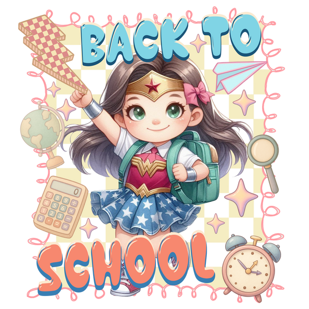 Back to School Wonder Girl DTF (direct-to-film) Transfer