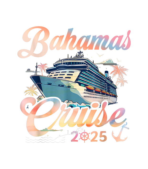 Bahamas Cruise 2025 Ship Wheel DTF (direct-to-film) Transfer