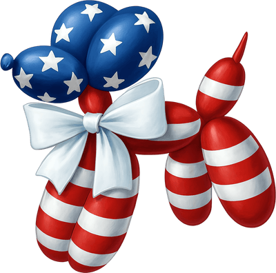 Balloon Dog July 4th Flag DTF (direct-to-film) Transfer