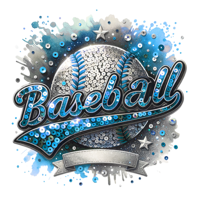 Baseball Blank Banner Colordrip Lt Blue DTF (direct-to-film) Transfer