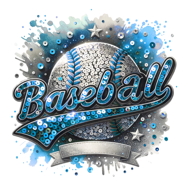 Baseball Blank Banner Colordrip Lt Blue DTF (direct-to-film) Transfer