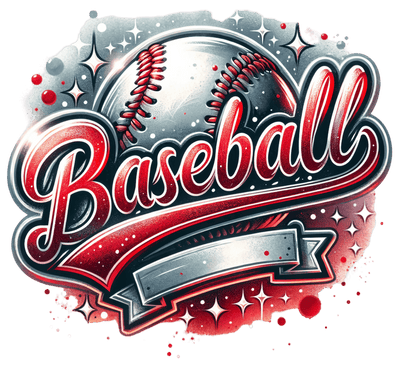 Baseball Blank Stars & Drops of Red DTF (direct-to-film) Transfer