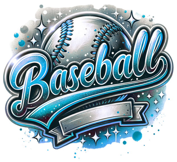 Baseball Blank in Shades of Lt Blue DTF (direct-to-film) Transfer