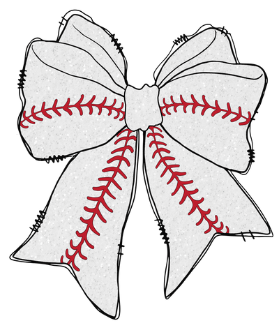 Baseball Bow DTF (direct-to-film) Transfer