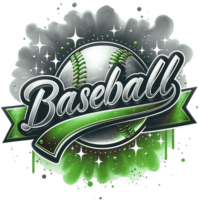 Baseball Colordrip Green DTF (direct-to-film) Transfer