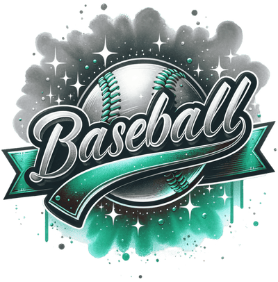 Baseball Colordrip Mint DTF (direct-to-film) Transfer