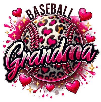 Baseball Grandma Pink & Red DTF (direct-to-film) Transfer
