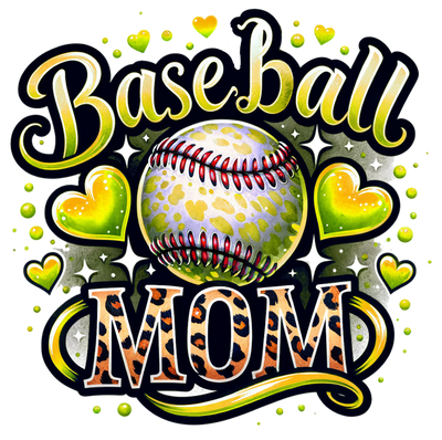 Baseball Mom Cheetah & Gold DTF (direct-to-film) Transfer