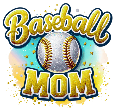 Baseball Mom Colordrip Gold DTF (direct-to-film) Transfer