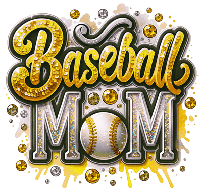 Baseball Mom Colordrip Gold DTF (direct-to-film) Transfer