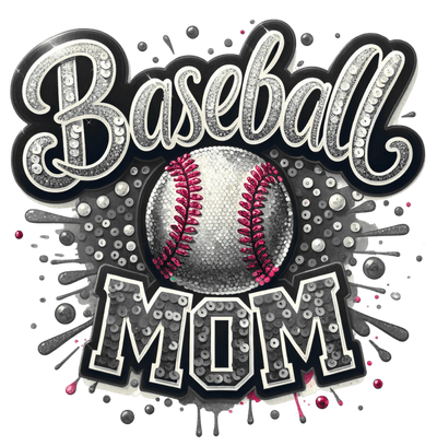 Baseball Mom Colordrip Gray DTF (direct-to-film) Transfer