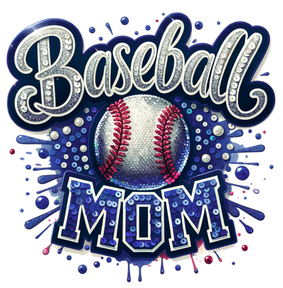 Baseball Mom Colordrip Gray & Blue DTF (direct-to-film) Transfer