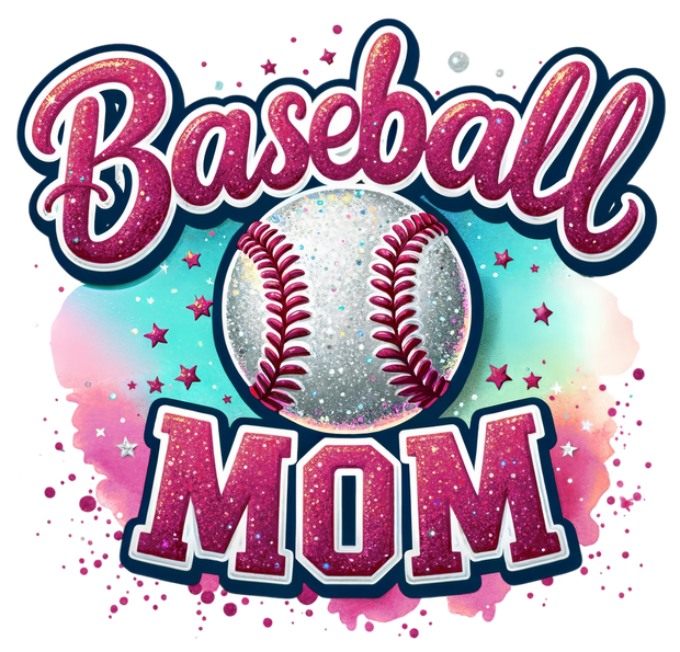 Baseball Mom Colordrip Maroon Font DTF (direct-to-film) Transfer