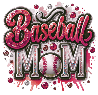 Baseball Mom Colordrip Maroon DTF (direct-to-film) Transfer